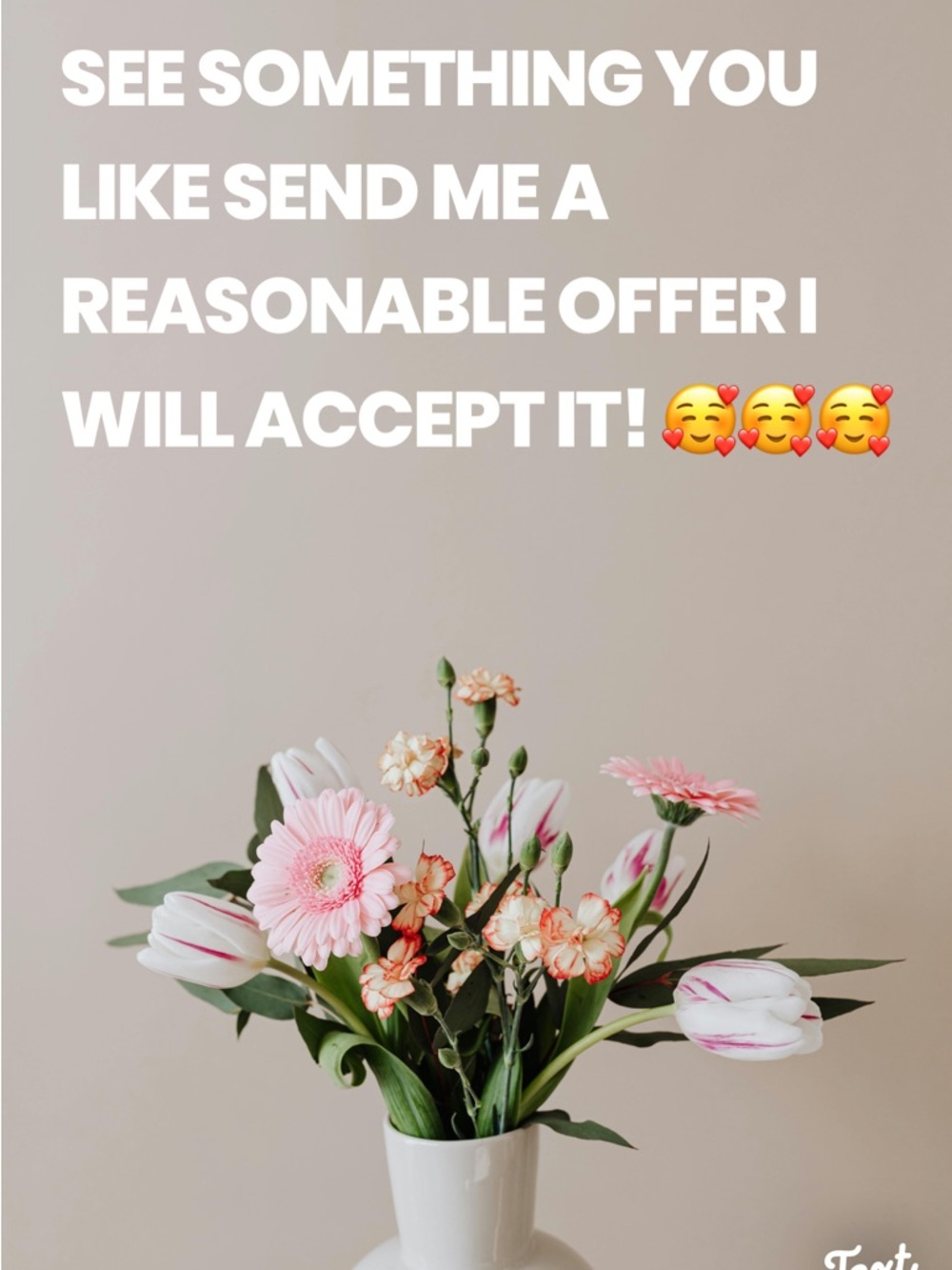 Unbranded Pink Floral Arrangement in White Vase